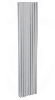 ULTRAHEAT KLON WHITE H1500mm x W535mm MINIMALIST VERTICAL DOUBLE 'D' TUBE RADIATOR, KD1514W